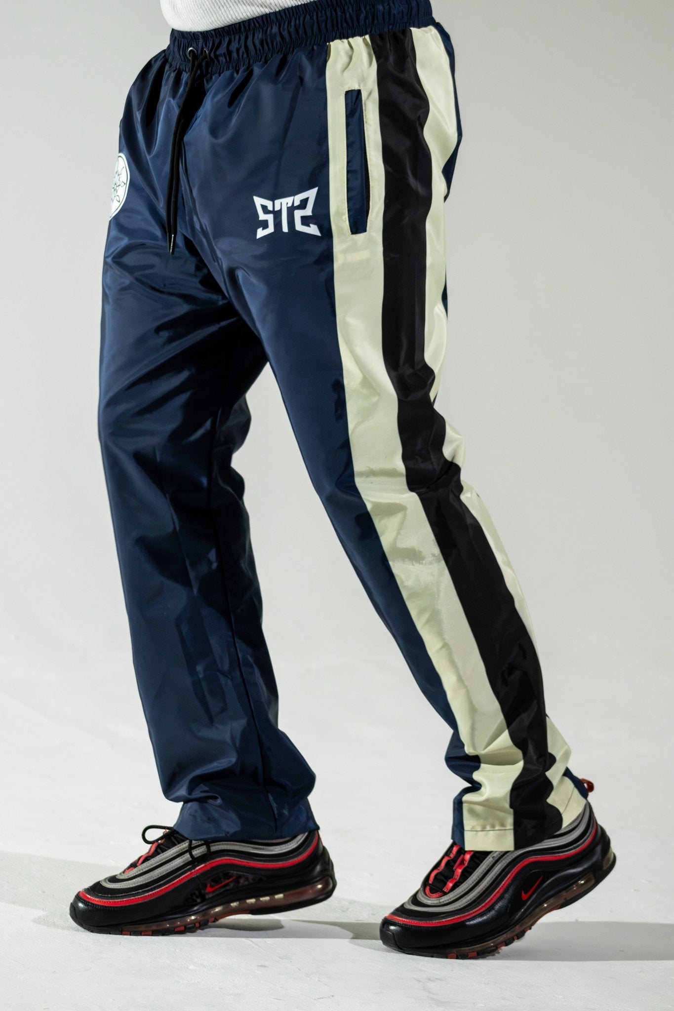 Blue Monarch Track Bottom - HUNCHOWAY, Blue Track Pants for Men, Monarch Blue Joggers, Athletic Track Bottoms Blue.
