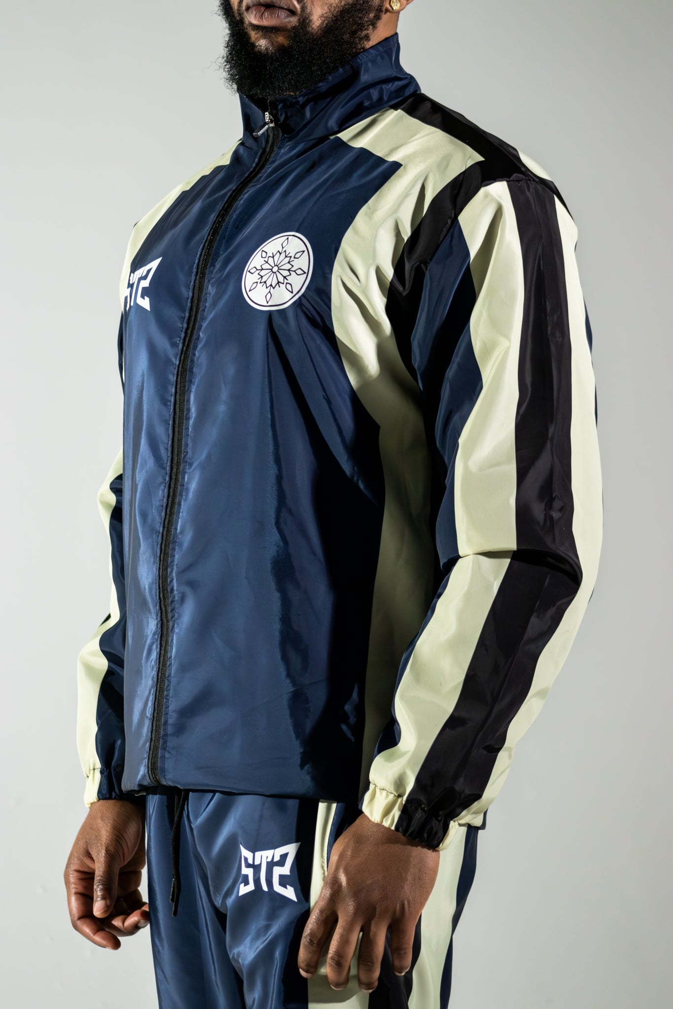 Blue Monarch Track Top - HUNCHOWAY, Blue Track Jacket for Men, Monarch Blue Zip Up Jacket, Athletic Track Top Blue