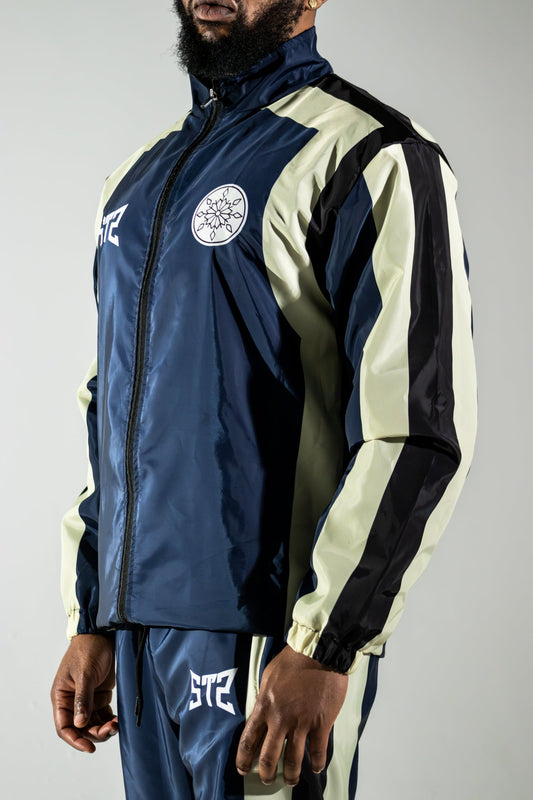 Blue Monarch Track Top - HUNCHOWAY, Blue Track Jacket for Men, Monarch Blue Zip Up Jacket, Athletic Track Top Blue